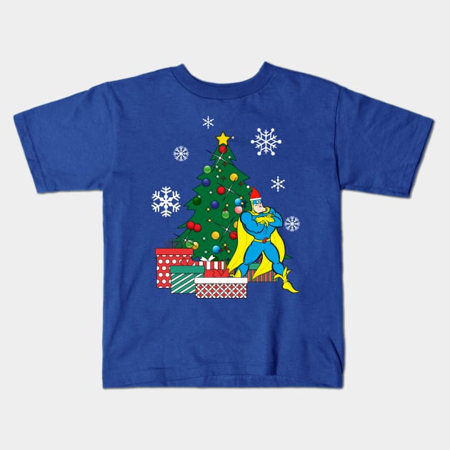 Bananaman Around The Christmas Tree Kids T-Shirt by Nova5